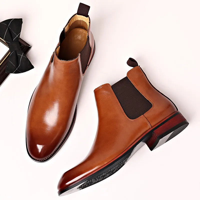 Giovanni Lorenzo Genuine Leather Chelsea Boots