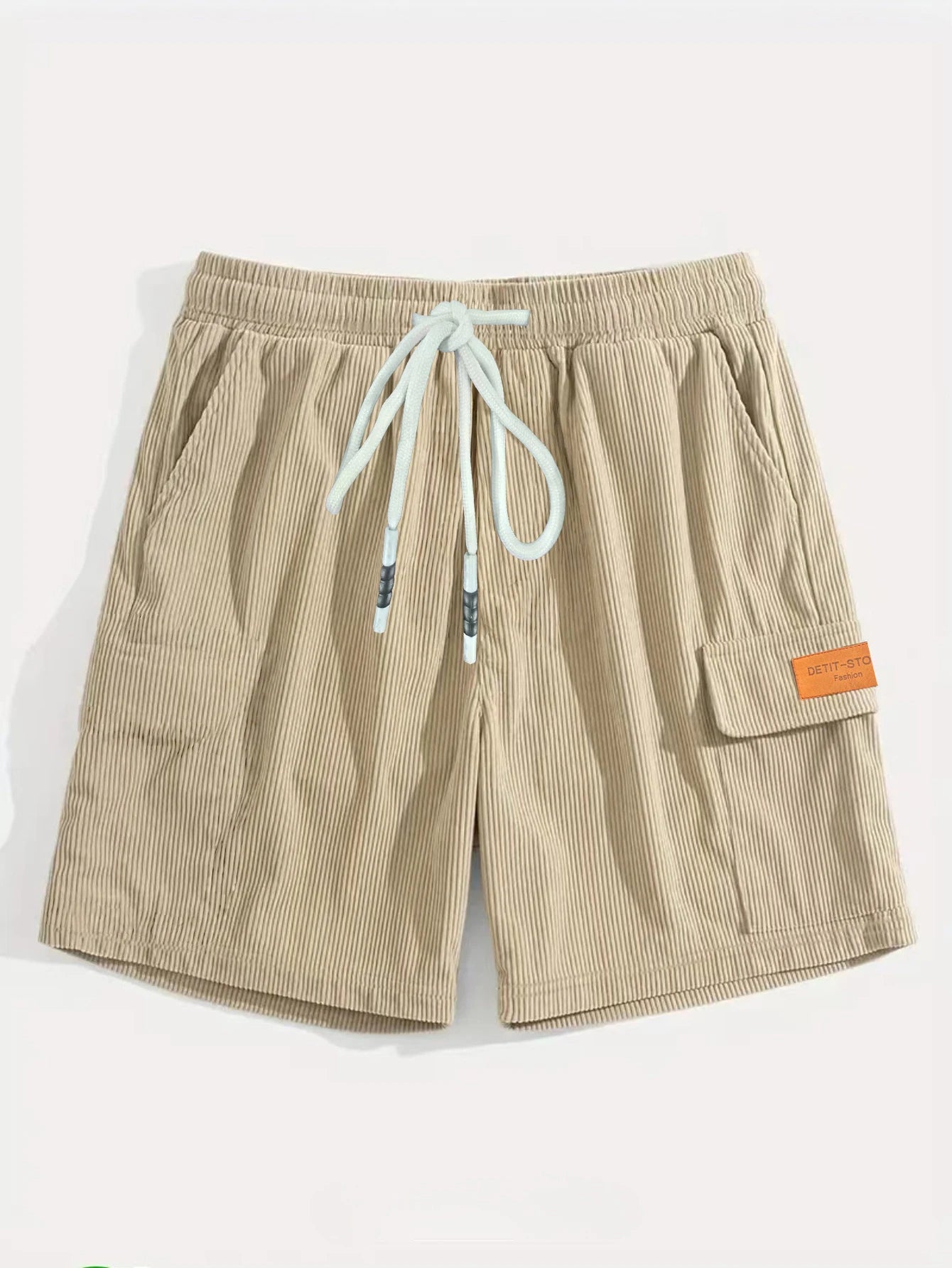 Enzo Basso Men’s Corduroy Drawstring Casual Shorts