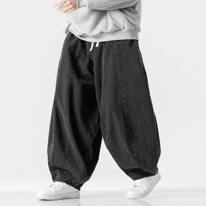Theo Lombard Men's Retro Wide Leg Lantern Pants
