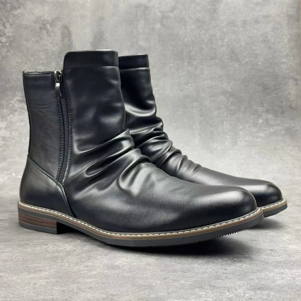 Lorenzo Veronese Leather Zipped Boots