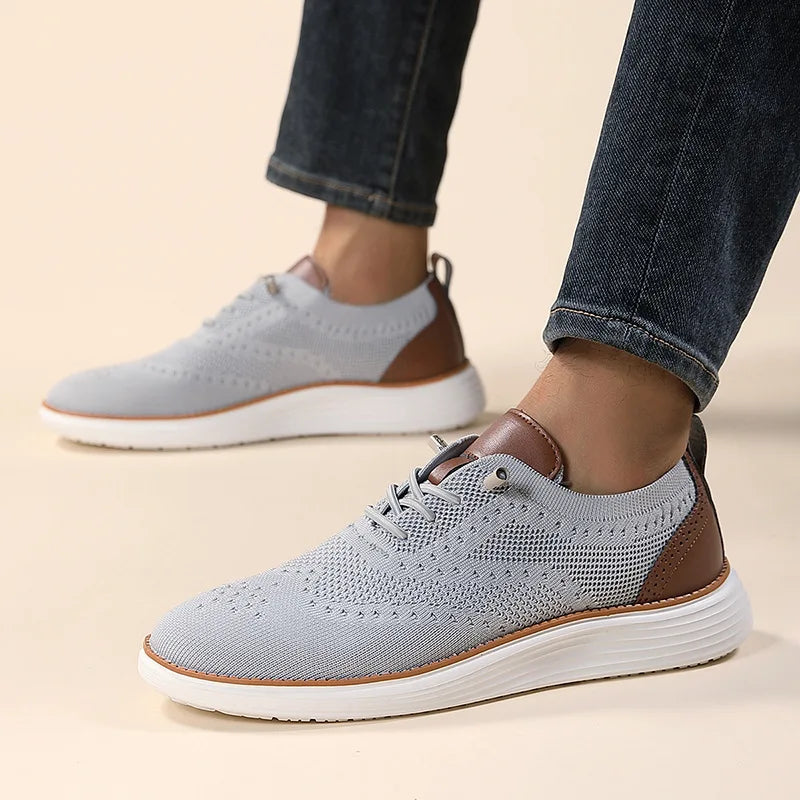 Léonard Caravini Men’s Breathable Mesh Casual Sneakers