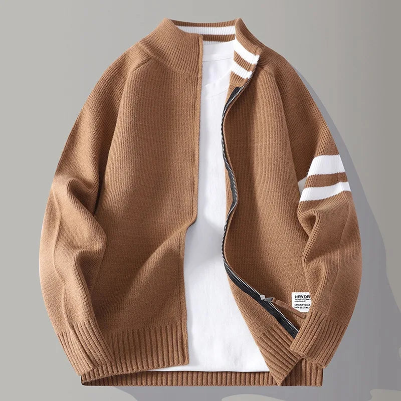 Knit Zip Sweater displayed on a model