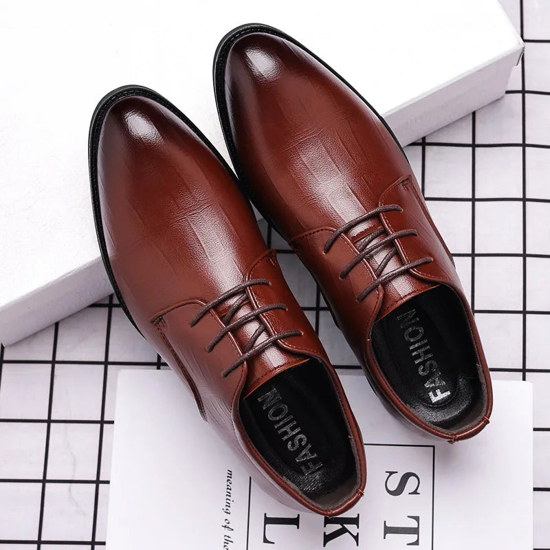 Maurizio Vellani Classic Pointed Oxford Leather Dress Orthopedic Shoes