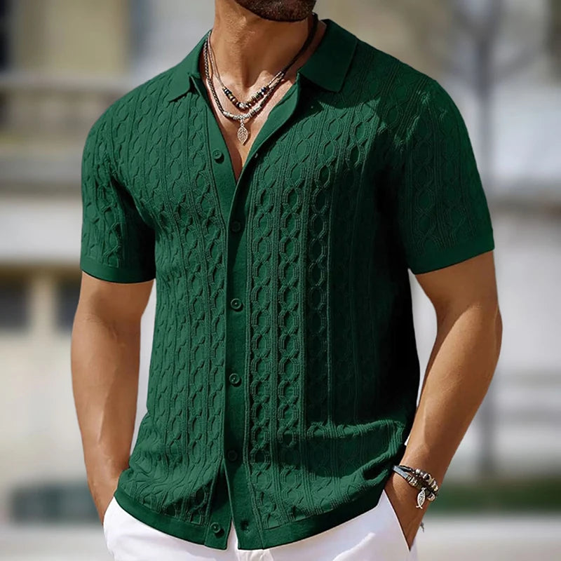 Max Bell Knitted Short Sleeve Polo Shirt