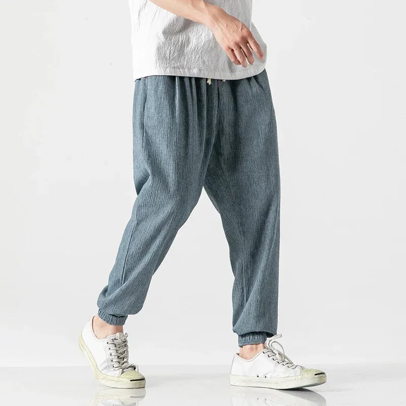 Eli Riva Men’s Cotton Linen Harem Pants