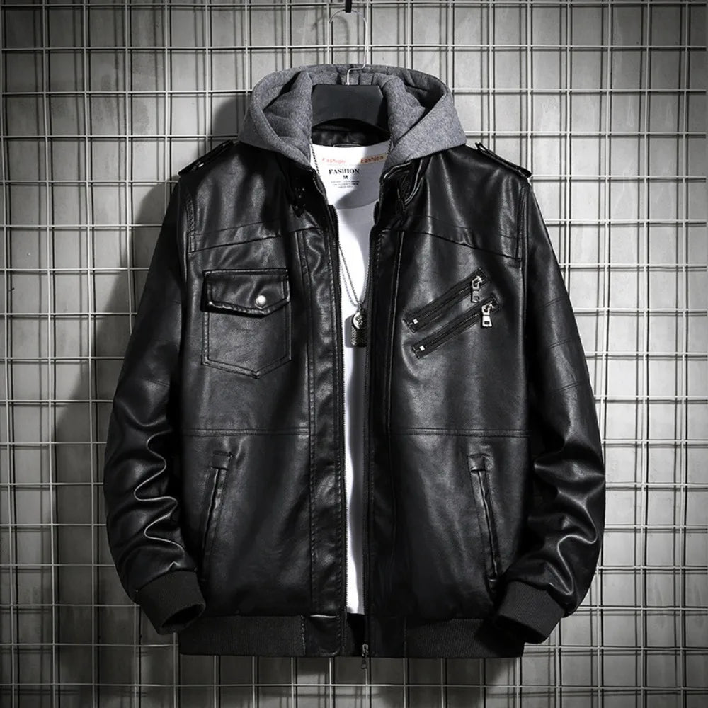 Fabiano D’Angelo Leather Hooded Jacket