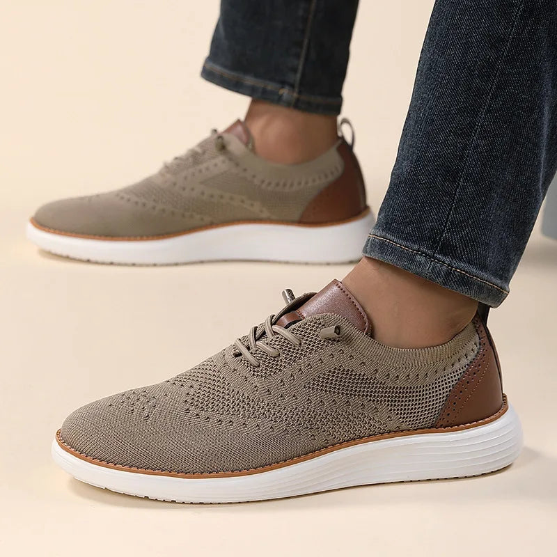 Léonard Caravini Men’s Breathable Mesh Casual Sneakers