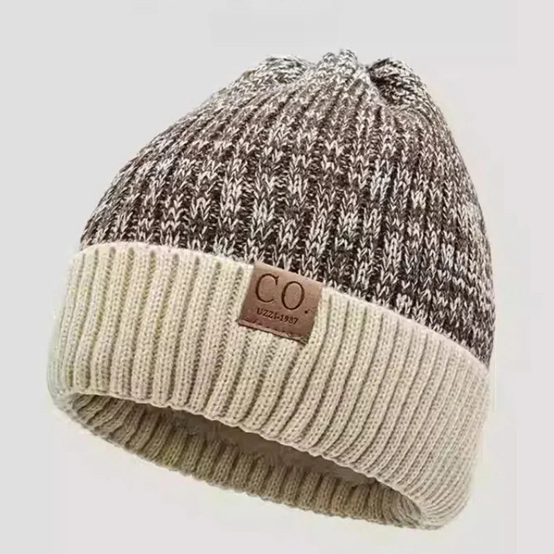 Vinthentic Unisex Two-Tone Knitted Winter Beanie