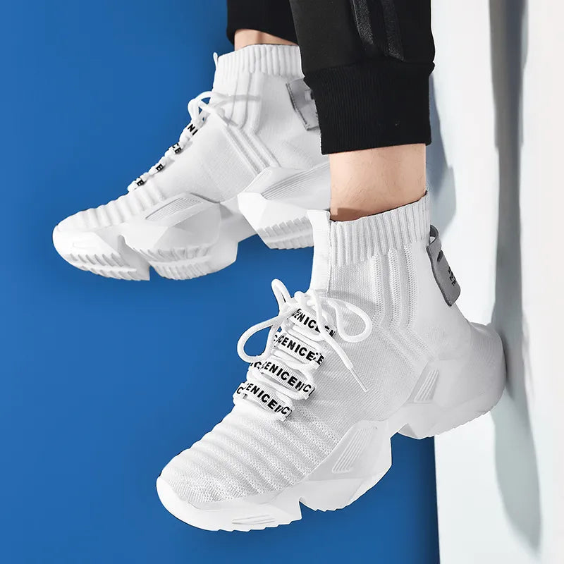 StreetFlow Lace-Up Knit Sneakers