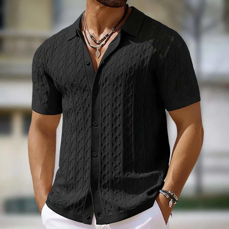 Max Bell Knitted Short Sleeve Polo Shirt