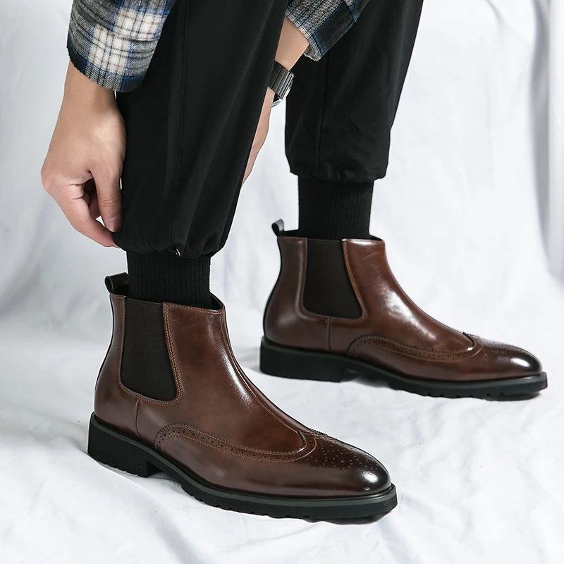 Mariotto Albertinelli Genuine Leather Chelsea Boots