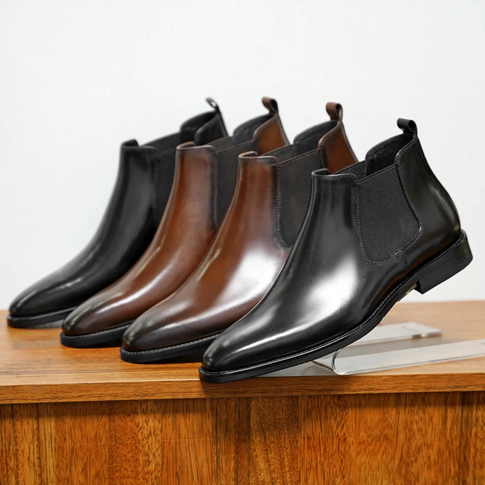 Leandro Bassano Genuine Leather Chelsea Boots