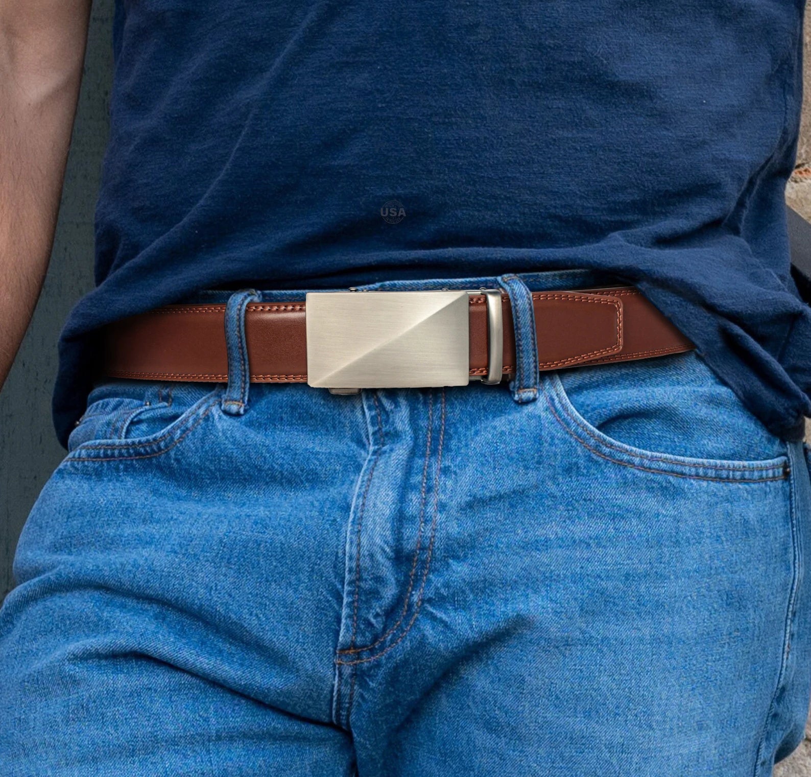 Men’s Genuine Leather Automatic Buckle Belt – Business Luxury Style