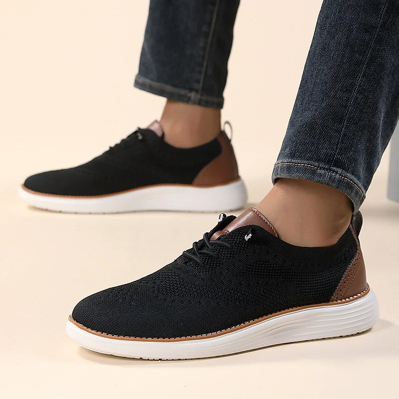 Léonard Caravini Men’s Breathable Mesh Casual Sneakers