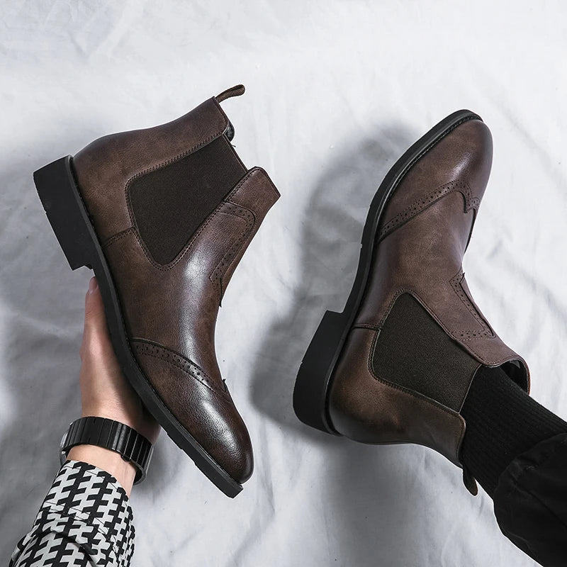 Vincenzo Barboni Leather brogue Chelsea Boots