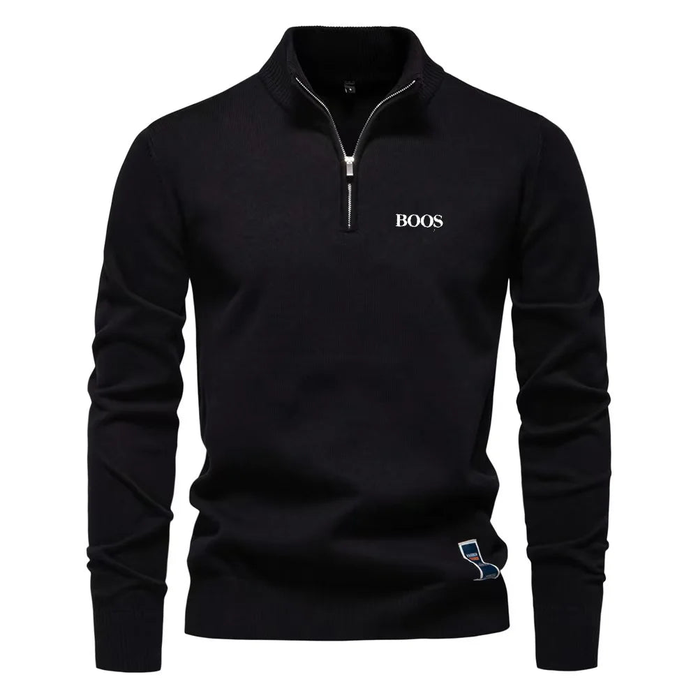 Eli Romano Men’s Half Zip Polo Collar Sweater