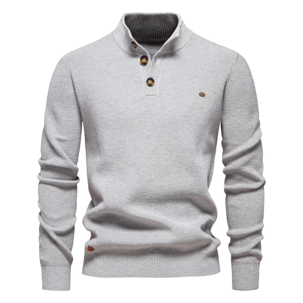 Full view of a men's ribbed sweater for everyday wear