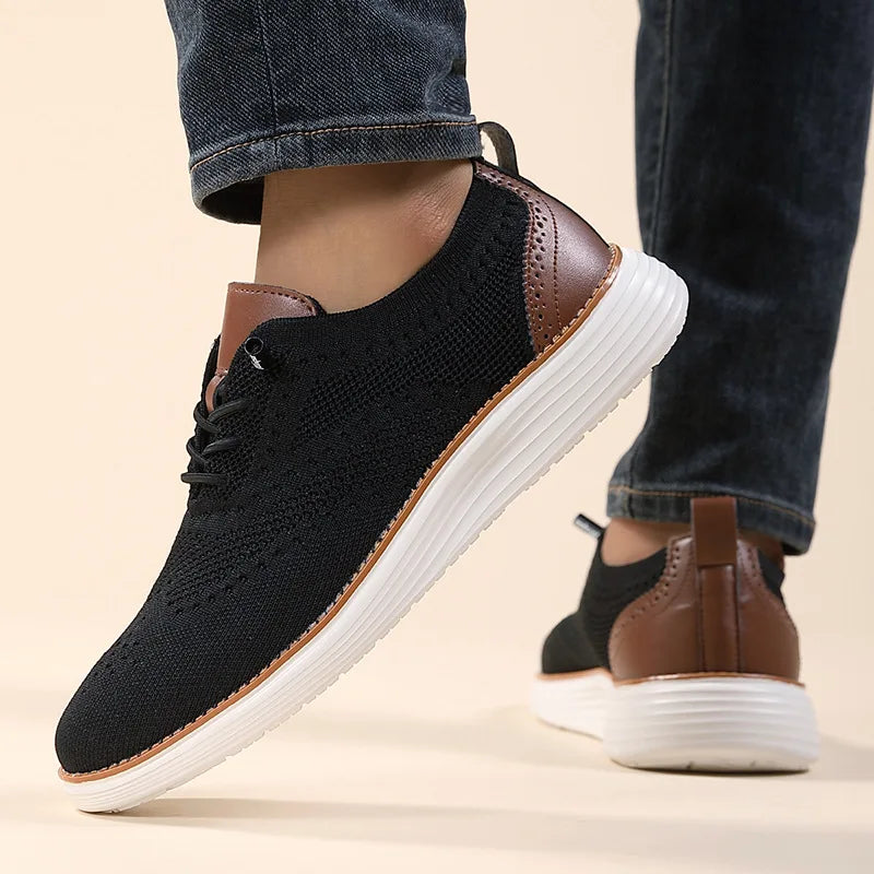 Léonard Caravini Men’s Breathable Mesh Casual Sneakers