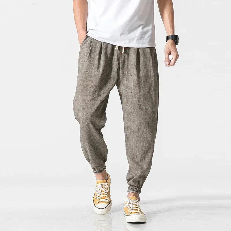 Eli Riva Men’s Cotton Linen Harem Pants