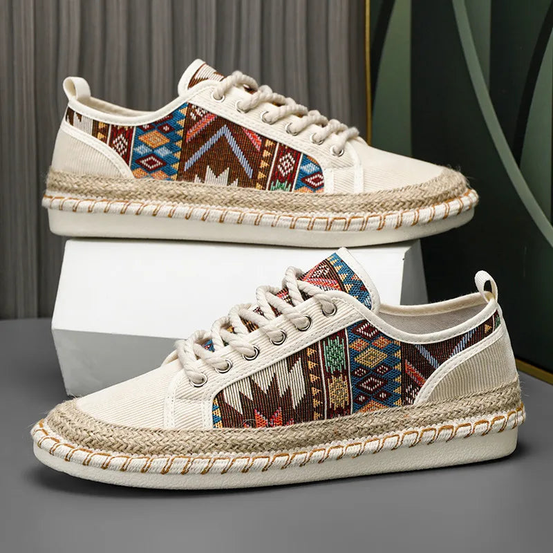 Loïc Bellagrandi Men’s Ethnic Print Espadrille Sneakers