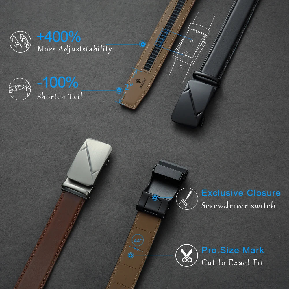 Men’s Genuine Leather Automatic Buckle Belt – Business Luxury Style