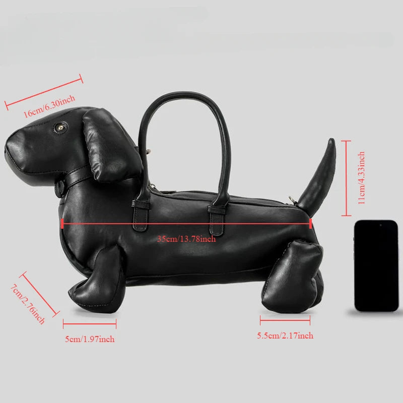 Niccola Verrocchio Playful Dachshund Leather Handbag