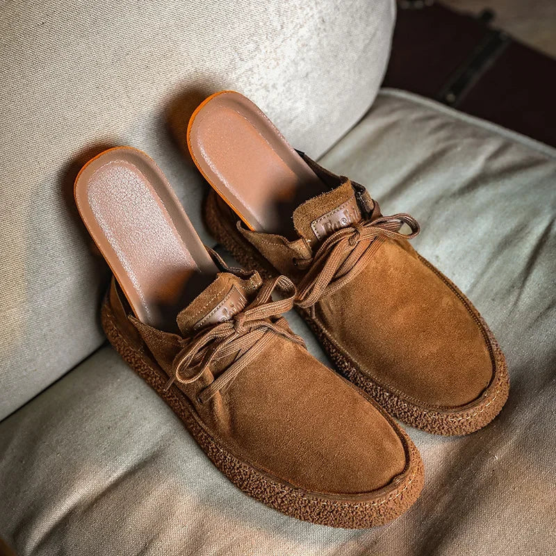 Laurent Vitalini Men’s Brown Suede Casual Moccasins