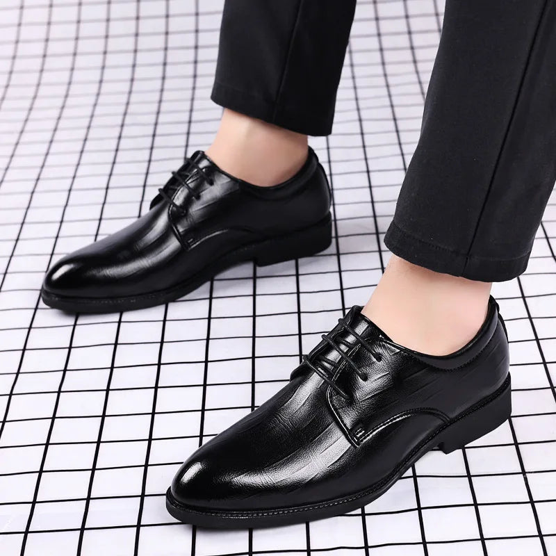 Maurizio Vellani Classic Pointed Oxford Leather Dress Orthopedic Shoes