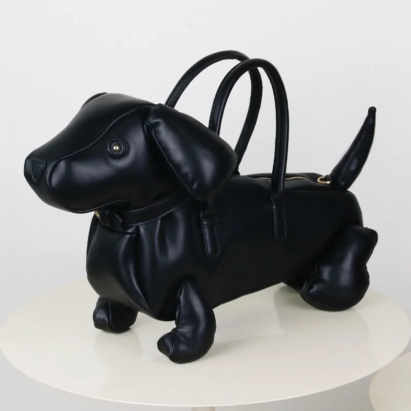 Niccola Verrocchio Playful Dachshund Leather Handbag