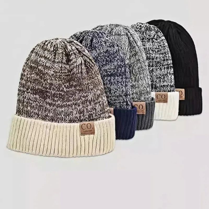 Vinthentic Unisex Two-Tone Knitted Winter Beanie