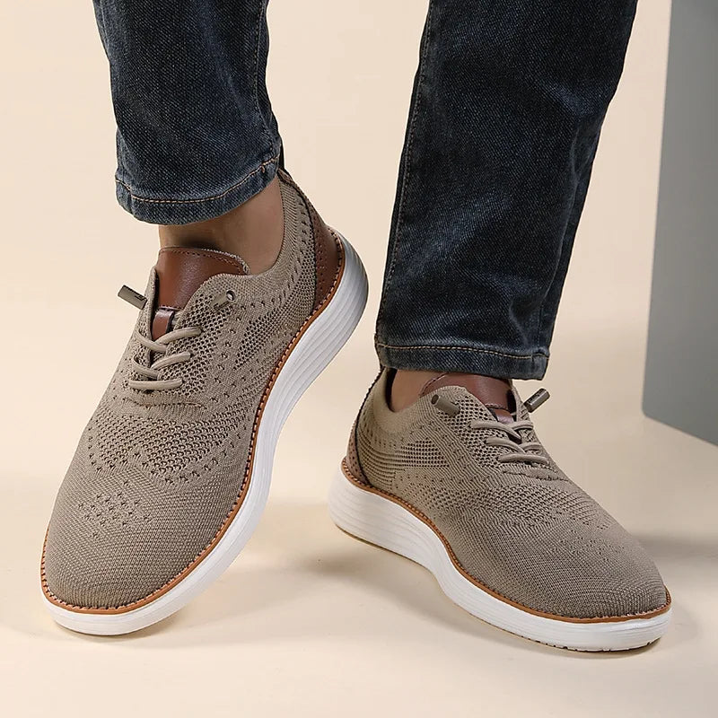 Léonard Caravini Men’s Breathable Mesh Casual Sneakers