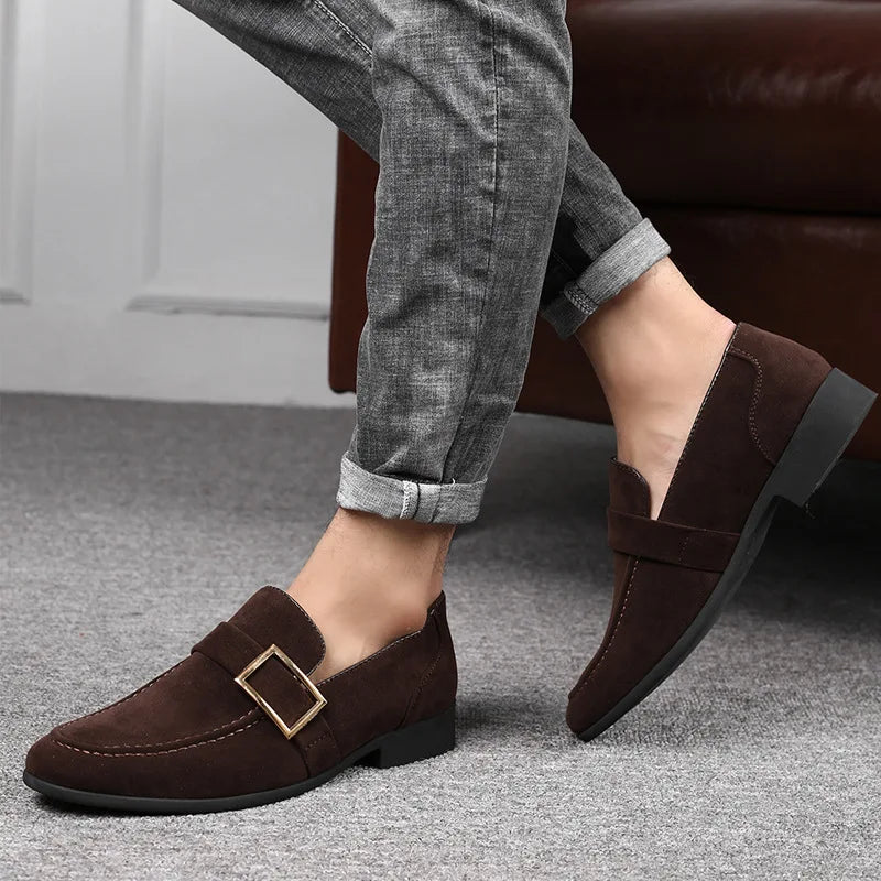 Loïc D’Amelio Men's Suede Buckle Loafers