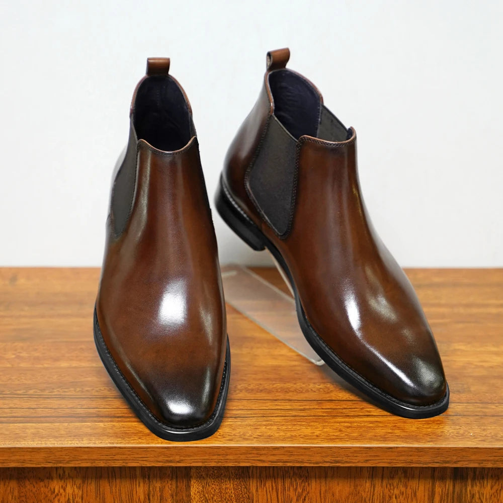 Leandro Bassano Genuine Leather Chelsea Boots