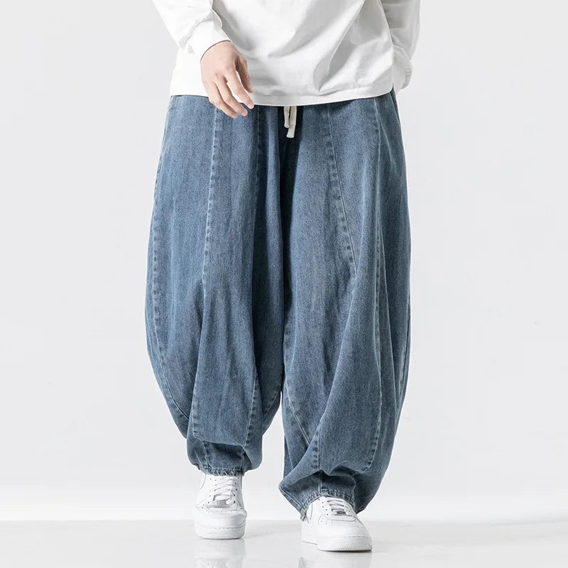 Theo Lombard Men's Retro Wide Leg Lantern Pants