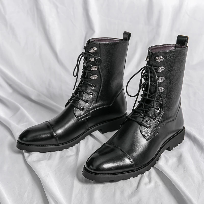 Charles Russell Leather Lace-up Boots