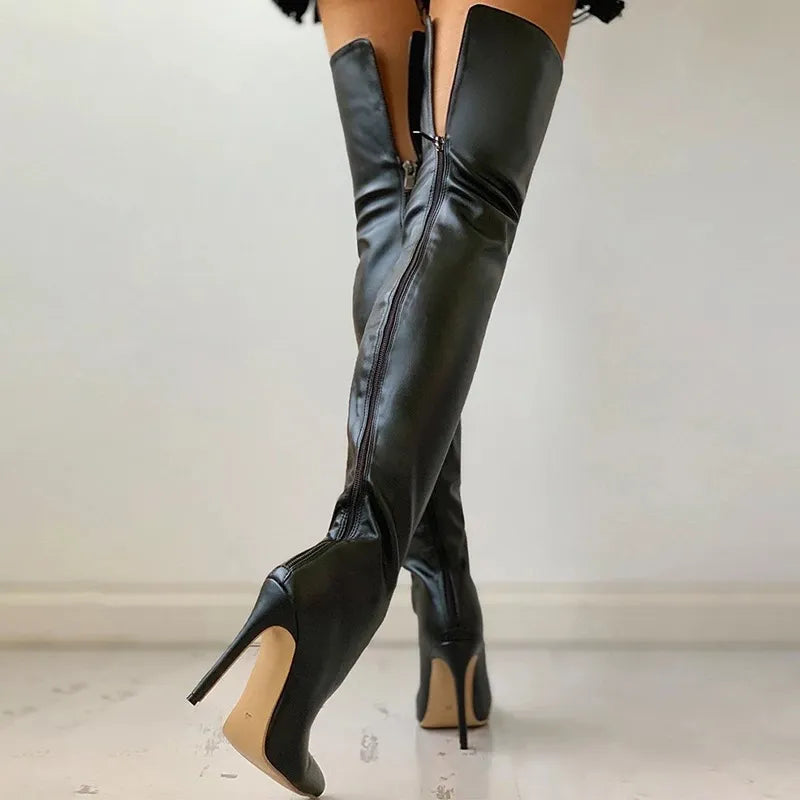 Euphoria Over The Knee Leather Boots