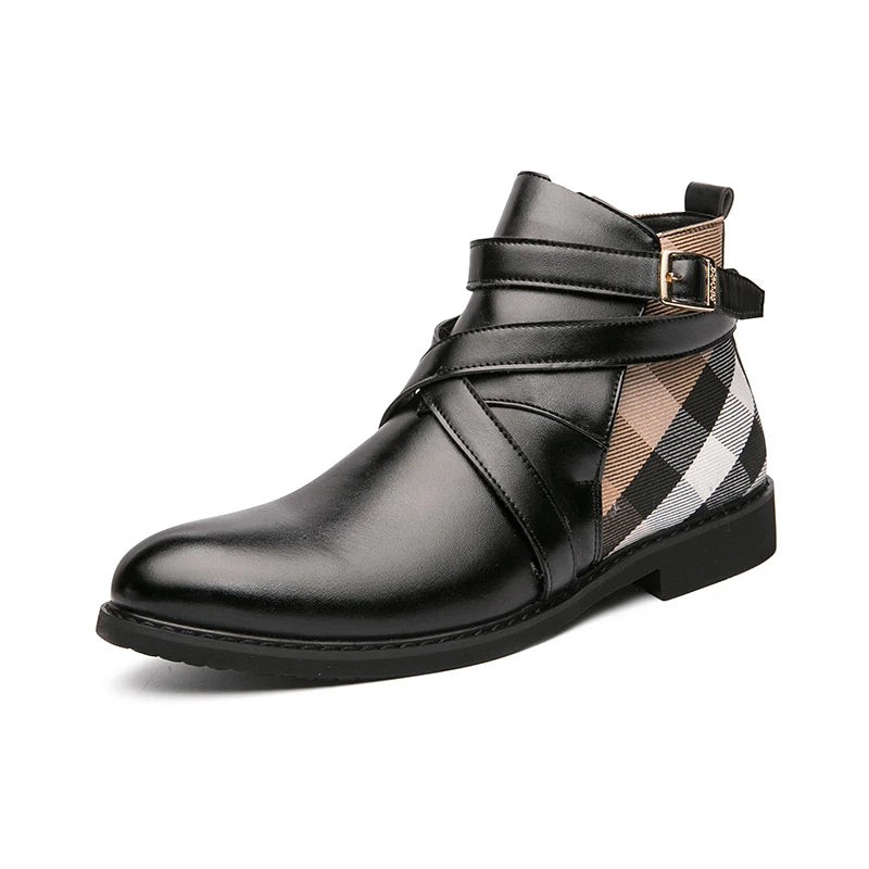 Aldo Ferrara Buckled Ankle Leather Boots