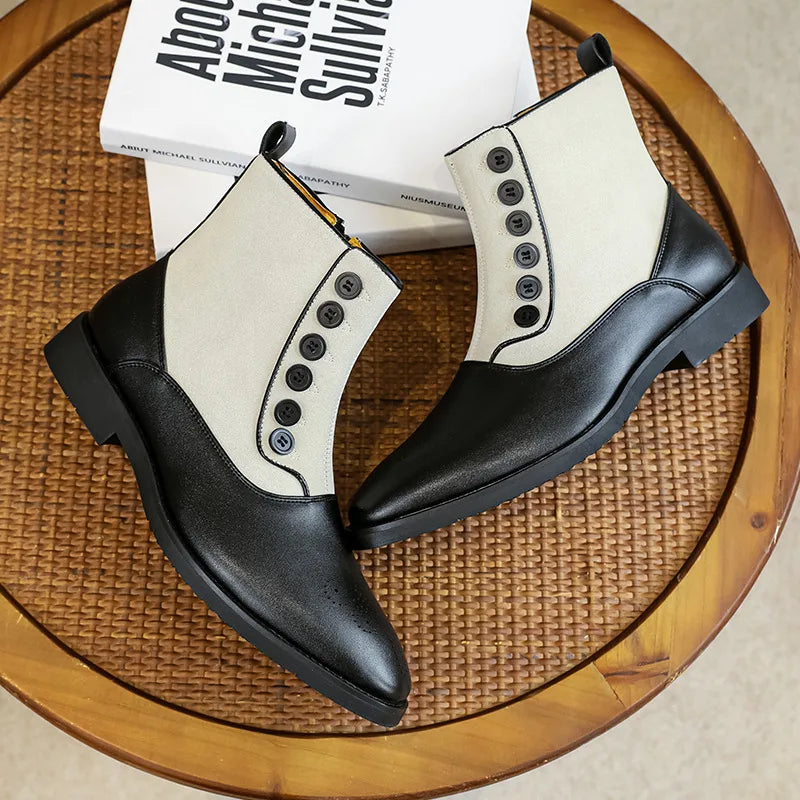 Raffaele Modigliani Elegant Two-Tone Spectator Ankle Boots