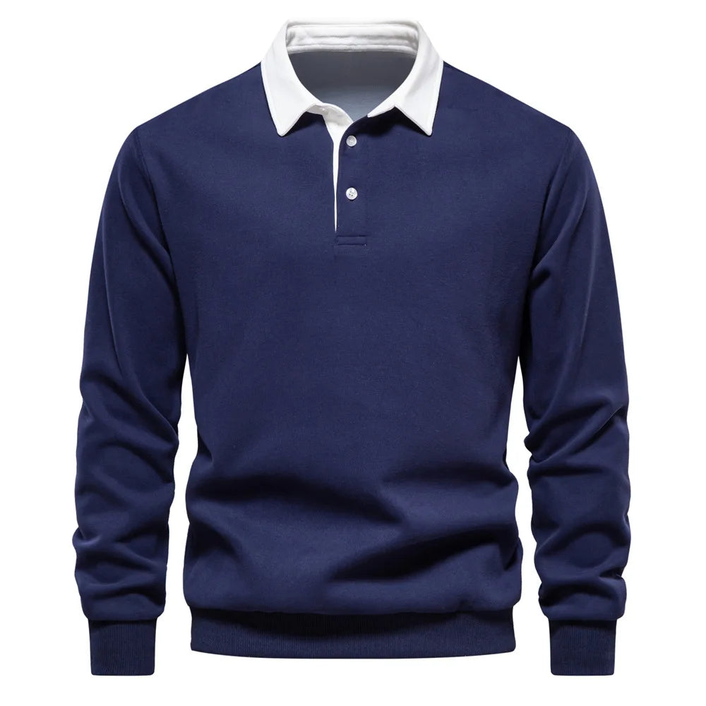 Matteo Sala Men Polo Collar Sweater Long Sleeve