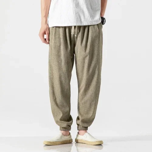 Eli Riva Men’s Cotton Linen Harem Pants
