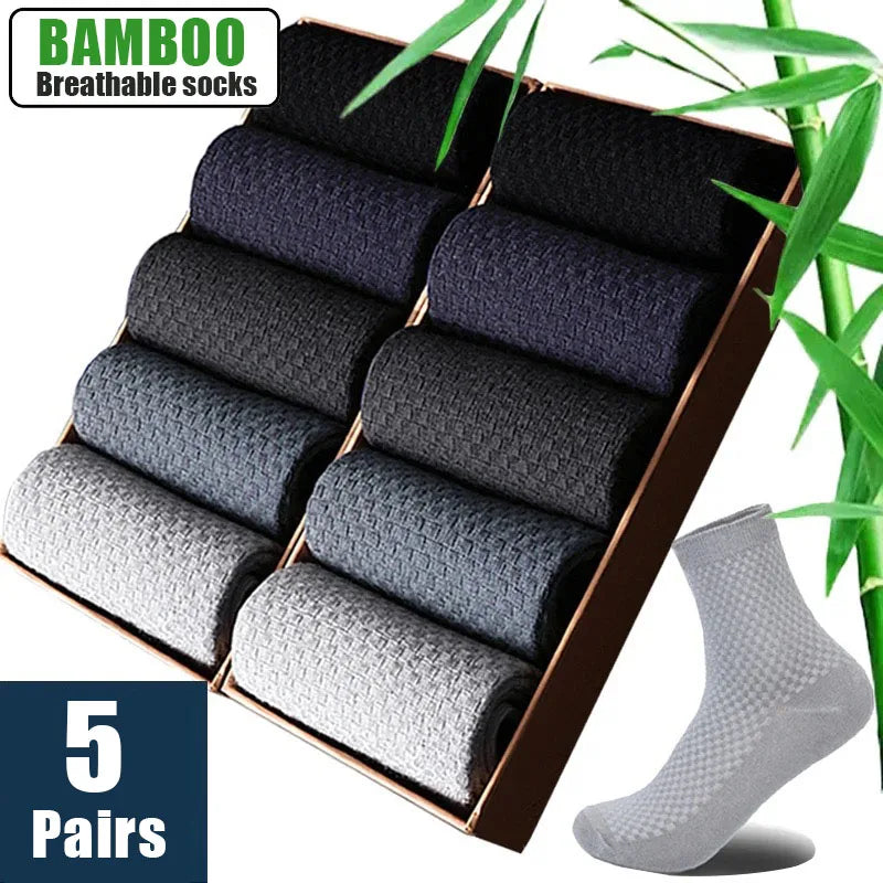 5 Pairs Bamboo Fabric Middle Socks