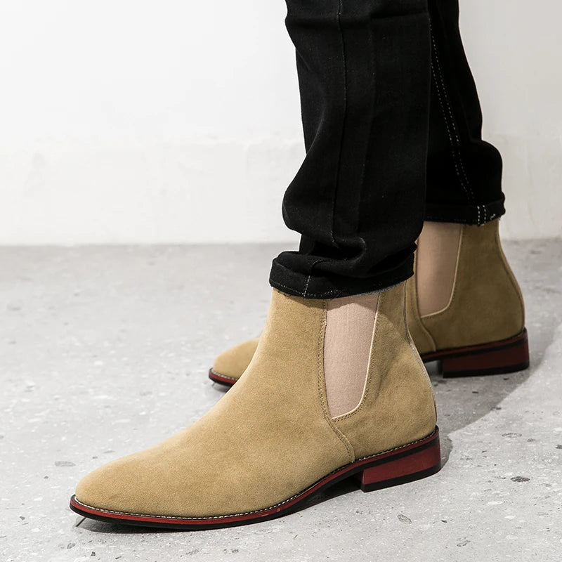 Antoine Rivière Leather Suede Chelsea Boots