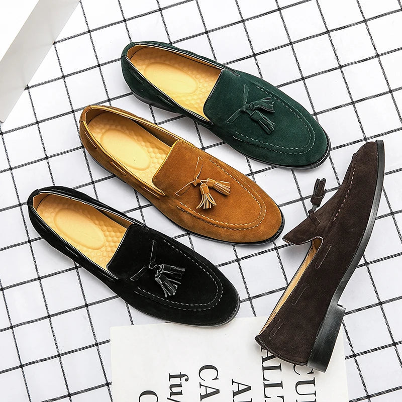 Michele Fabris Suede Loafers With Tassels