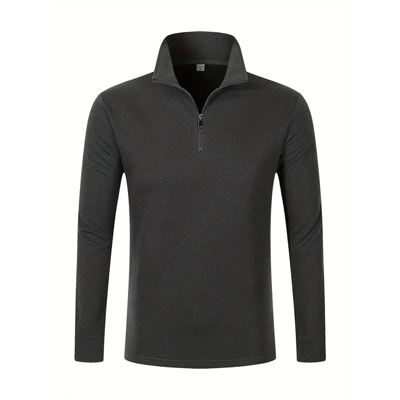 Luca Perron Men’s Long Sleeve Zip Polo Shirt