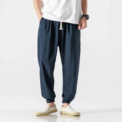 Eli Riva Men’s Cotton Linen Harem Pants