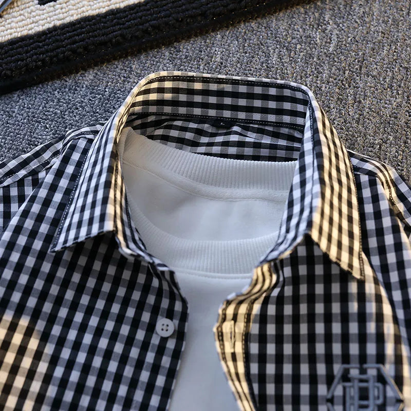 Vinthentic Men's Casual Long Sleeve Plaid Flannel Shirt