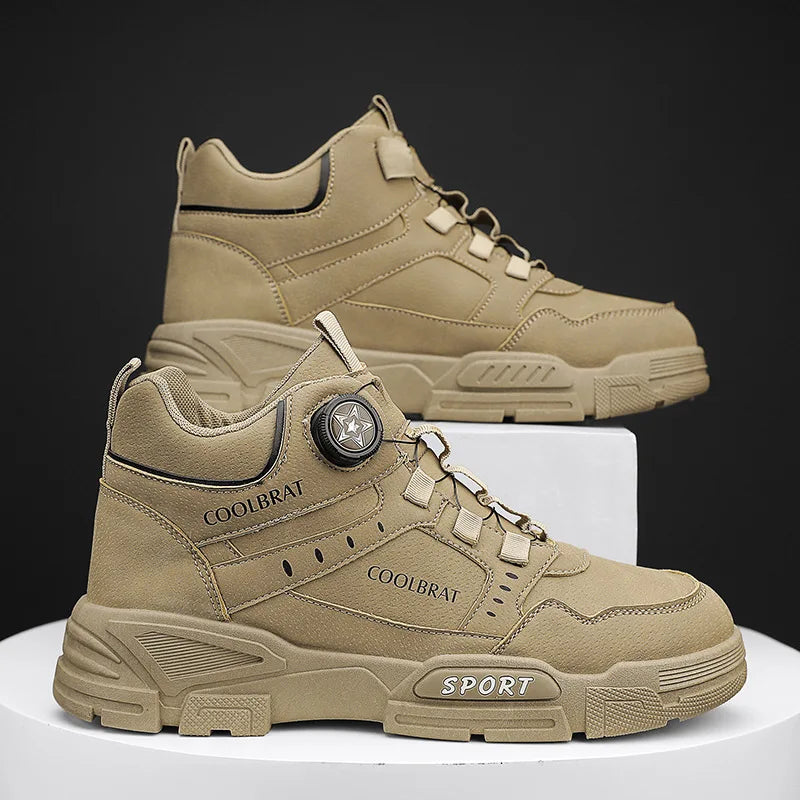 Hugo Rossavini Leather Ankle Boots – Casual Winter Sneakers Style