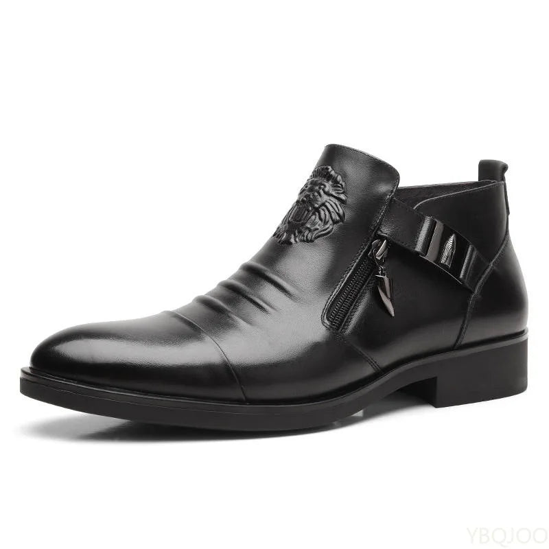 Ciro Men’s Black Leather Ankle Boots