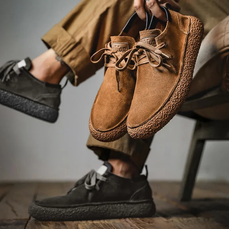 Laurent Vitalini Men’s Brown Suede Casual Moccasins