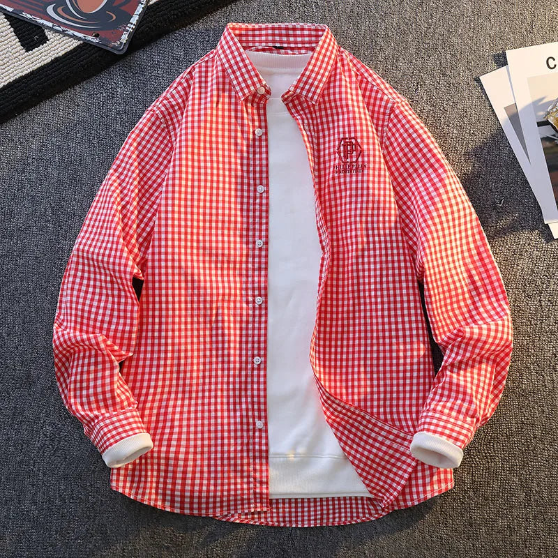 Vinthentic Men's Casual Long Sleeve Plaid Flannel Shirt